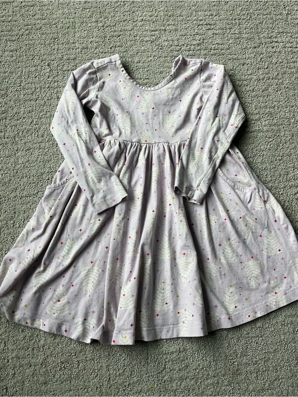 Hanna Andersson Purple Winter Tree dress 110cm/US 4